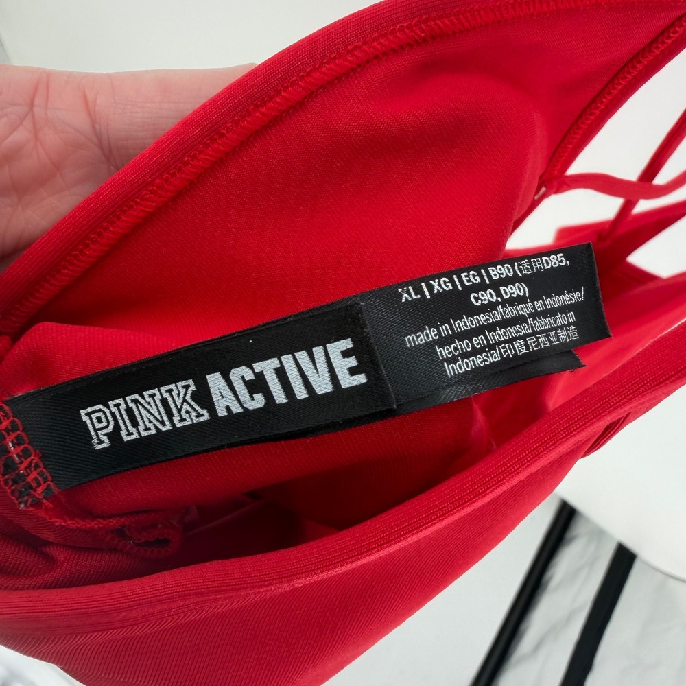 Pink Active Sports Bra Women XL Red Ultimate Lightly Lined Strappy Back Gorpcore - Picture 6 of 8